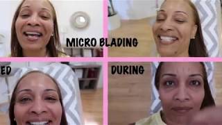 MICROBLADING  GETTING MY EYEBROWS MICROBLADING  MICROBLADING WAS PAINLESS [upl. by Markland43]