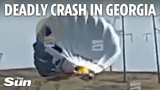 Horrifying moment hot air balloon crashes into high voltage powerlines leaving 3 dead [upl. by Velvet547]