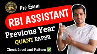 RBI ASSISTANT Previous year 2022 Pre Quant Paper  Vikas Jangid [upl. by Anirtruc951]