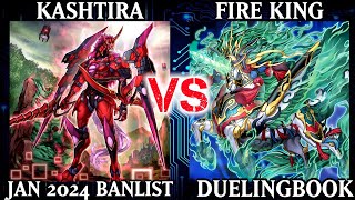 Kashtira vs Fire King  January 2024 Ban List  Dueling Book [upl. by Onoitna341]