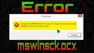 Error MSWINSCKOCX Windows 8 32 Bits [upl. by Somisareg716]