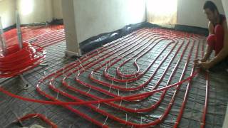 Incalzire pardoseala cu teava Rehau  Underfloor heating [upl. by Euqinad]