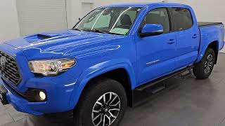 2021 TOYOTA TACOMA DOUBLE SHORT TRD SPORT VOODOO BLUE 4K WALKAROUND 14922Z [upl. by Lette627]