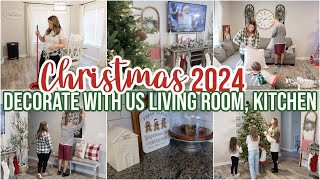 CHRISTMAS CLEANING AND DECORATING  DECORATE WITH US FOR CHRISTMAS  LIVING ROOM AND KITCHEN DECOR [upl. by Ahsilif223]