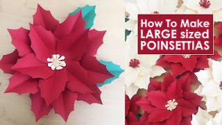 DIY Paper Poinsettias Large  How to Make Poinsettias  Christmas Decorations  Easy Paper Flower [upl. by Eiramadnil484]