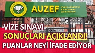 İstanbul Üni AUZEF Güz Dönemi Ara Vize Sınav Sonuçları Açıklandı Puanlar Ne İfade Ediyor [upl. by Tlaw]