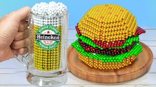 DIY  FAST FOOD and Beer from Magnetic Balls Satisfying ASMR amp Magnet Challenge [upl. by Dranek147]