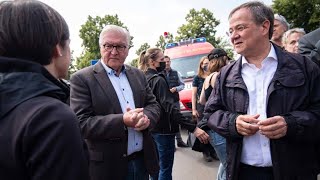 Steinmeier und Laschet besuchen Krisenhelfer in Erftstadt [upl. by Delastre]