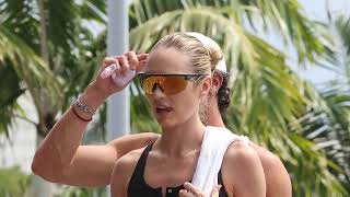 Candice Swanepoel Flaunts Her Toned Figure in Miami [upl. by Rusert]