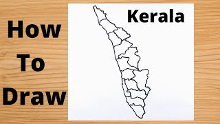 How To Draw Kerala Map  Very Easy Trick [upl. by Yema]