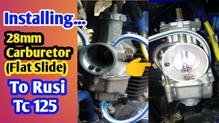 Installing 28mm Flat Slide Carburetor To Rusi Tc 125 with 62mm block  MaRk WoRkZ [upl. by Sender]