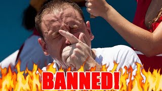 Nathans BANS Joey Chestnut from Hot Dog Contest as he BETRAYS them by going VEGAN and SELLING OUT [upl. by Eleirbag]