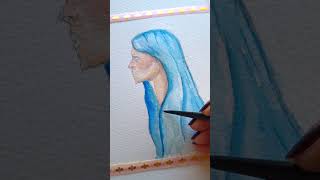 Blue Haired Girl and Golden Sky Watercolor Tutorial BeginnerFriendly suluboya watercoloring [upl. by Scrivings]