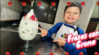 Fresas con Crema Un Postre Divino y Fácil de Preparar [upl. by Warrin]