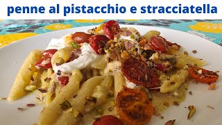 pasta con crema di pistacchio stracciatella e pomodorini confit [upl. by Kironde718]