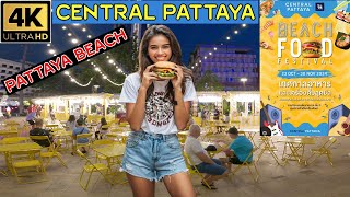 Pattaya Beach Sunset and Central Pattaya Beach Food Festival 2024 Thailand [upl. by Schinica]