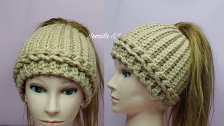 GORRO COLETERO TEJIDO A CROCHET PASO A PASO  Cómo tejer [upl. by Airaet726]