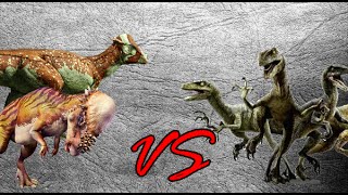 Pachycephalosaurus Herd vs Velociraptor Squad  SPORE [upl. by Annamaria]