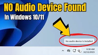 How to Fix No Audio Device Installed Problem in Windows 10  windows 7 881 [upl. by Ivonne799]