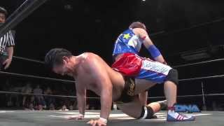 201582 DNA8 ProWrestling Koshien 2015 Round 1 Kazusada Higuchi vs Shunma Katsumata [upl. by Aenit]