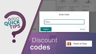 Odoo Quick Tips  Create and use discount codes Point of Sale [upl. by Elatsyrc]