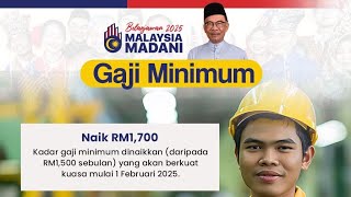 Belanjawan 2025 Gaji Minimum RM1700 [upl. by Trimmer776]