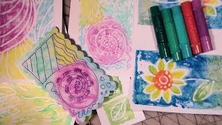 printmaking with gelatos and craftfoam [upl. by Hearn821]