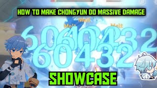 chongyun ultimate showcase and build Massive Damage in Genshin Impact [upl. by Airreis]