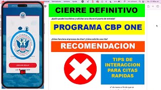 🚨★Ultima hora CBP ONE se Cancelara Fecha de cierre definitivo de CBP ONE recomendaron para Cita🚨★ [upl. by Jonna]