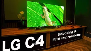 NEW LG evo C4 OLED Unboxing Set Up amp First Impressions [upl. by Nordin]