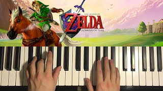 How To Play  Zelda Ocarina of Time Theme Piano Tutorial Lesson [upl. by Dilan651]