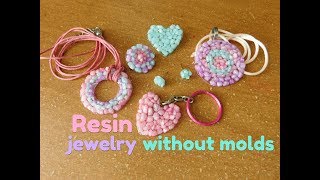 How to make resin jewelry without molds  joyería con resina sin moldes [upl. by Acirred659]