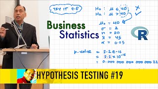 Hypothesis Testing One Sample 19  2024 Business Statistics with R Series [upl. by Karlan366]