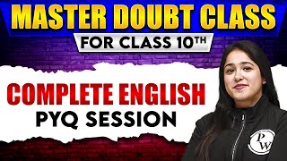 Class 10th  Full ENGLISH Most Repeated PYQ Session  Important Topics  CBSE Board [upl. by Melamed]