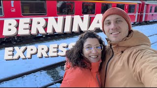 BERNINA EXPRESS  Andiamo a St Moritz con il Trenino Rosso del Bernina [upl. by Enrev]