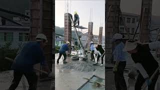 Pouring process of concrete columns with lifting mechanism [upl. by Coraline]