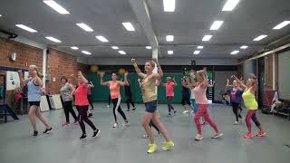 Zumba Gold  salsa  Manitos Arriba  DEMOglias  MM 82 [upl. by Deina]