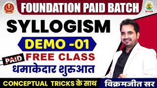 🔴 DEMO 1  Syllogism Part 1  Reasoning Foudation Batch  VIKRAMJEET SIR Rankers Gurukul [upl. by Nylaras]