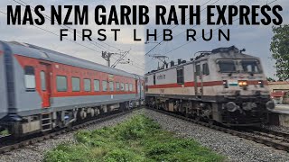 First LHB Run Of 1261112 Chennai Central Hazrat Nizamuddin Garib Rath Express [upl. by Atnauqal744]