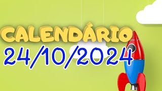 CALENDÁRIO DE 24 DE OUTUBRO DE 2024 ALUNONOTADEZ10 ensinofundamental [upl. by Starlene]