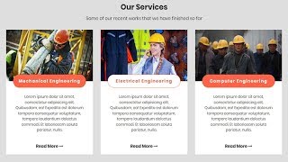 Our Service Section Design with HTML CSS and Bootstrap  Website Design Tutorial [upl. by Laram298]