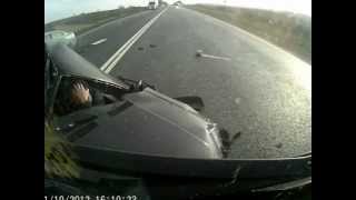 Lada Samara crash with truck [upl. by Keily440]