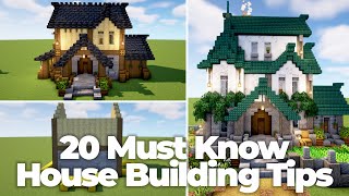 Minecraft  20 Must Know Tips For Building Unique House Designs [upl. by Kobylak788]