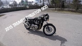 2015 Triumph Thruxton 900  Third bike tested [upl. by Nnailuj]