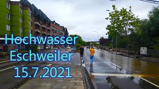 Hochwasser  Stadt Eschweiler  Nordrhein Westfalen  Flood in Germany [upl. by Rutra]