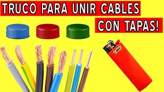 TRUCO PARA EMPALMAR O CONECTAR CABLES CON TAPAS PLÁSTICAS DE GASEOSAS O REFRESCOS [upl. by Scherle466]