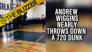 Andrew Wiggins attempts 720 dunk  TheBuzzer  FOX SPORTS [upl. by Mirisola]