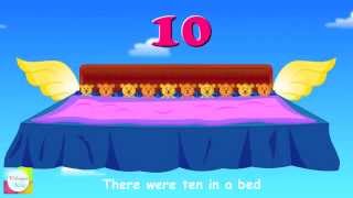 Ten In The Bed Nursery Rhyme With Lyrics  Animation Songs For Children [upl. by Albin]