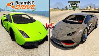 BEAMNGDRIVE LAMBORGHINI VS GTA 5 LAMBORGHINI  WHICH IS BEST [upl. by Annayram596]