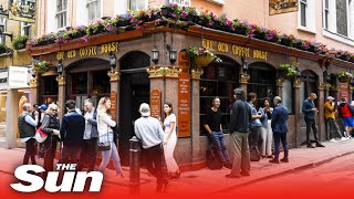 Live English pubs reopen for outdoor service as COVID19 lockdown eases [upl. by Haral]